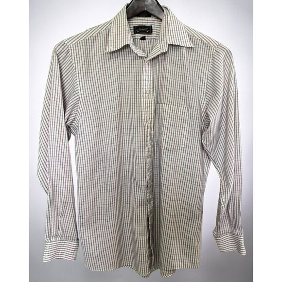 Arrow Other - Arrow Mens Button Up Plaid Shirt Size 16 34/35 Cotton / Polyester Wrinkle-Free